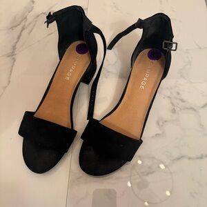 Rampage Black Ankle Strap Heels